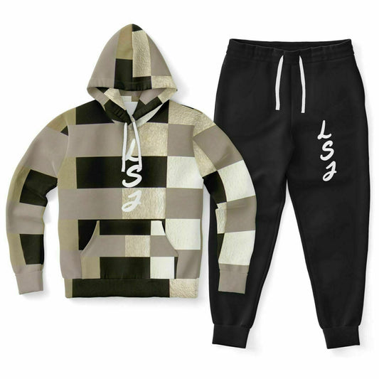 LSJ Cream Black & White Sweatsuit