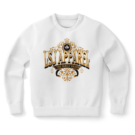 LSJ Retro Family Brand White All Over Print Sweatshirt