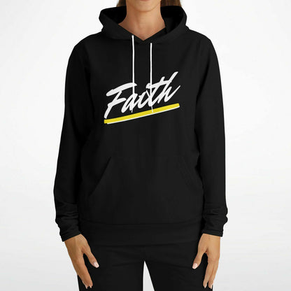 Faith Retro Black Fashion Hoodie - AOP