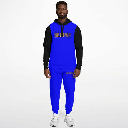 It's The Melanin For Me Blue & Black Sweat Suit