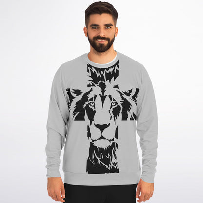 Lion of Judah Cross Grey Premium Sweatshirt