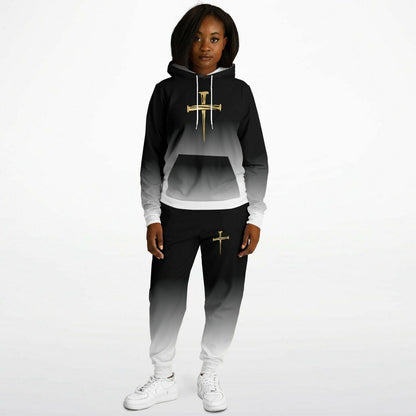 Gold Nailed Cross Fashion Hoodie & Jogger - AOP