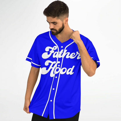Fatherhood Baseball Jersey - Blue & White