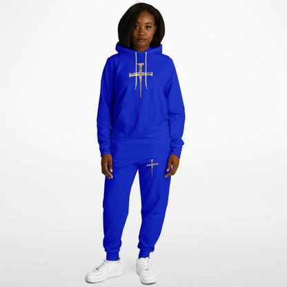 Gold Nailed Cross  Royal Blue Fashion Hoodie & Jogger - AOP copy