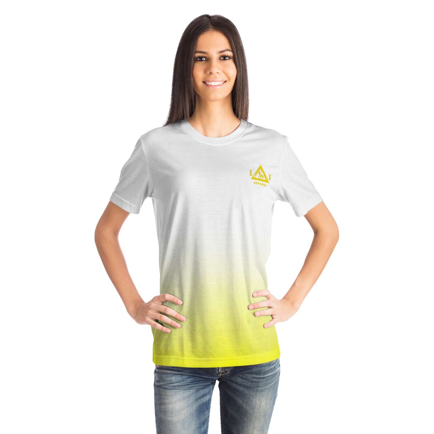 LSJ Brand Yellow & White Ombre T-Shirt