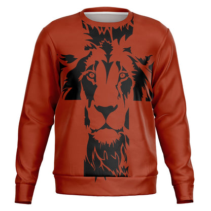 Lion of Judah Cross Red Premium Sweatshirt