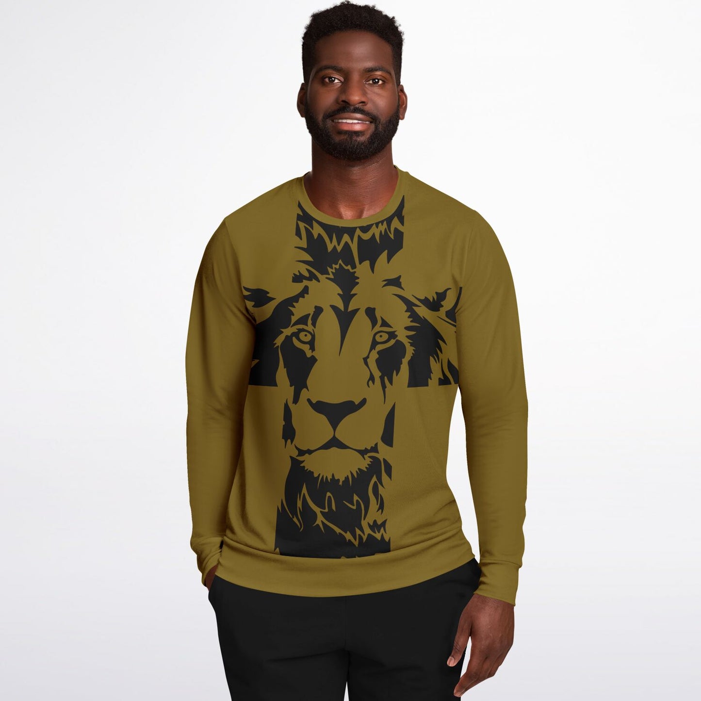 Lion of Judah Cross Gold Premium Sweatshirt