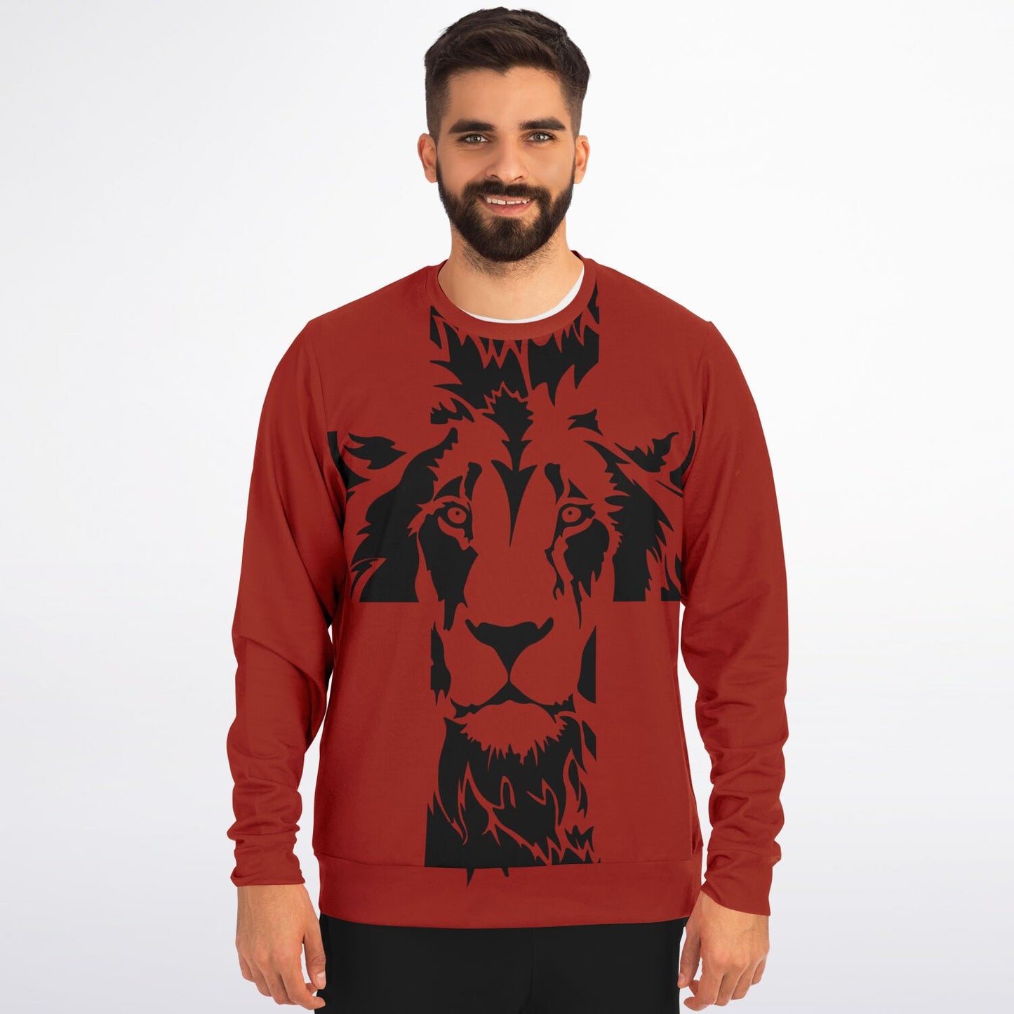 Lion of Judah Cross Red Premium Sweatshirt
