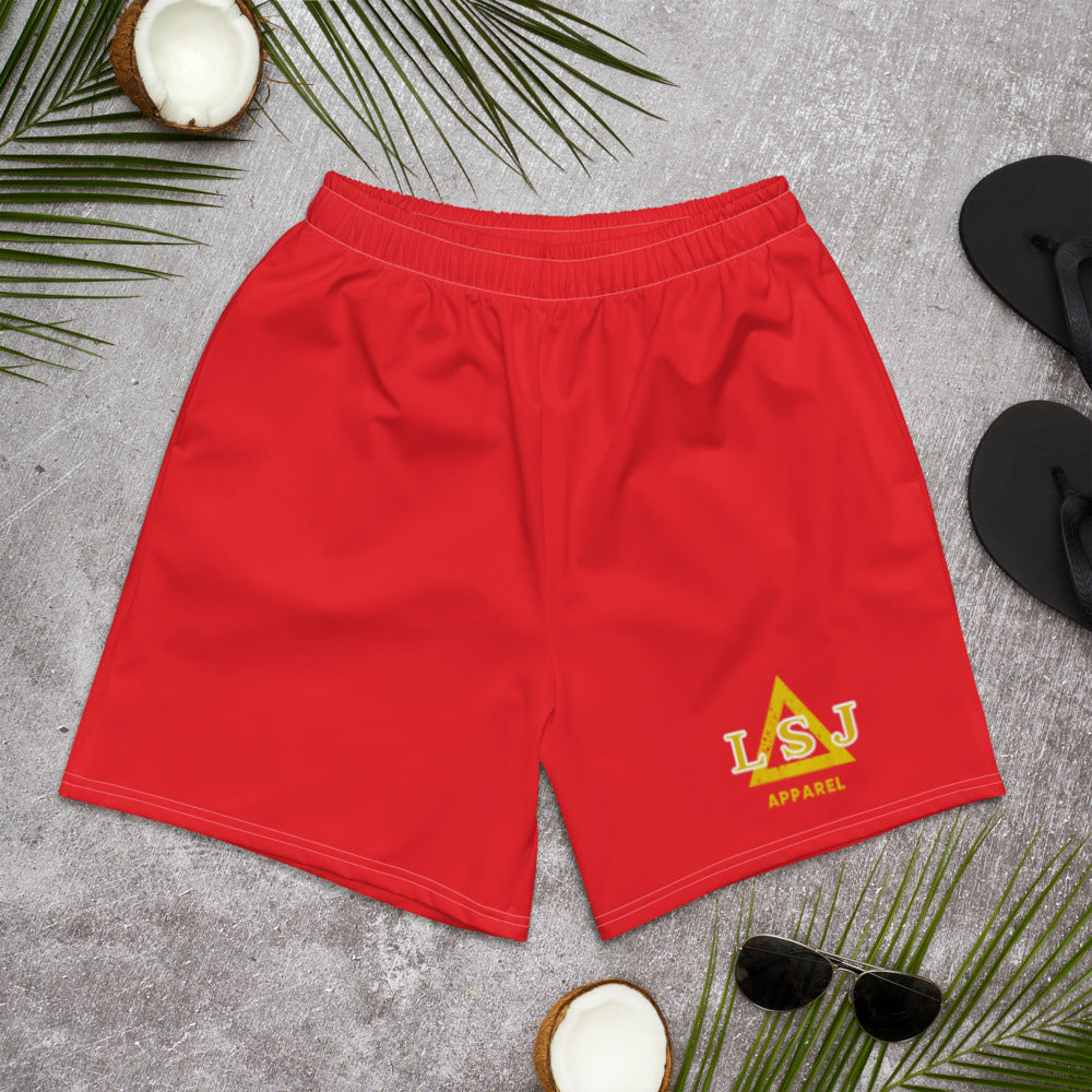 LSJ Brand Red Men's Athletic Long Shorts