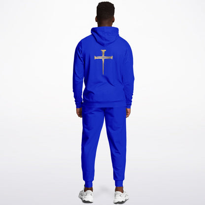 Gold Nailed Cross  Royal Blue Fashion Hoodie & Jogger - AOP copy
