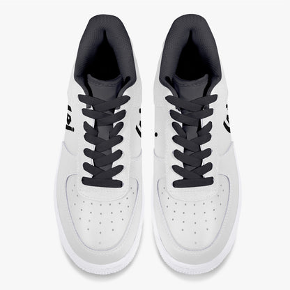 LSJ Basic White Low-Top Leather Sports Sneakers