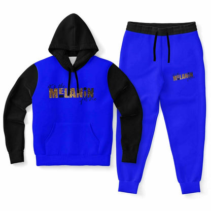 It's The Melanin For Me Blue & Black Sweat Suit