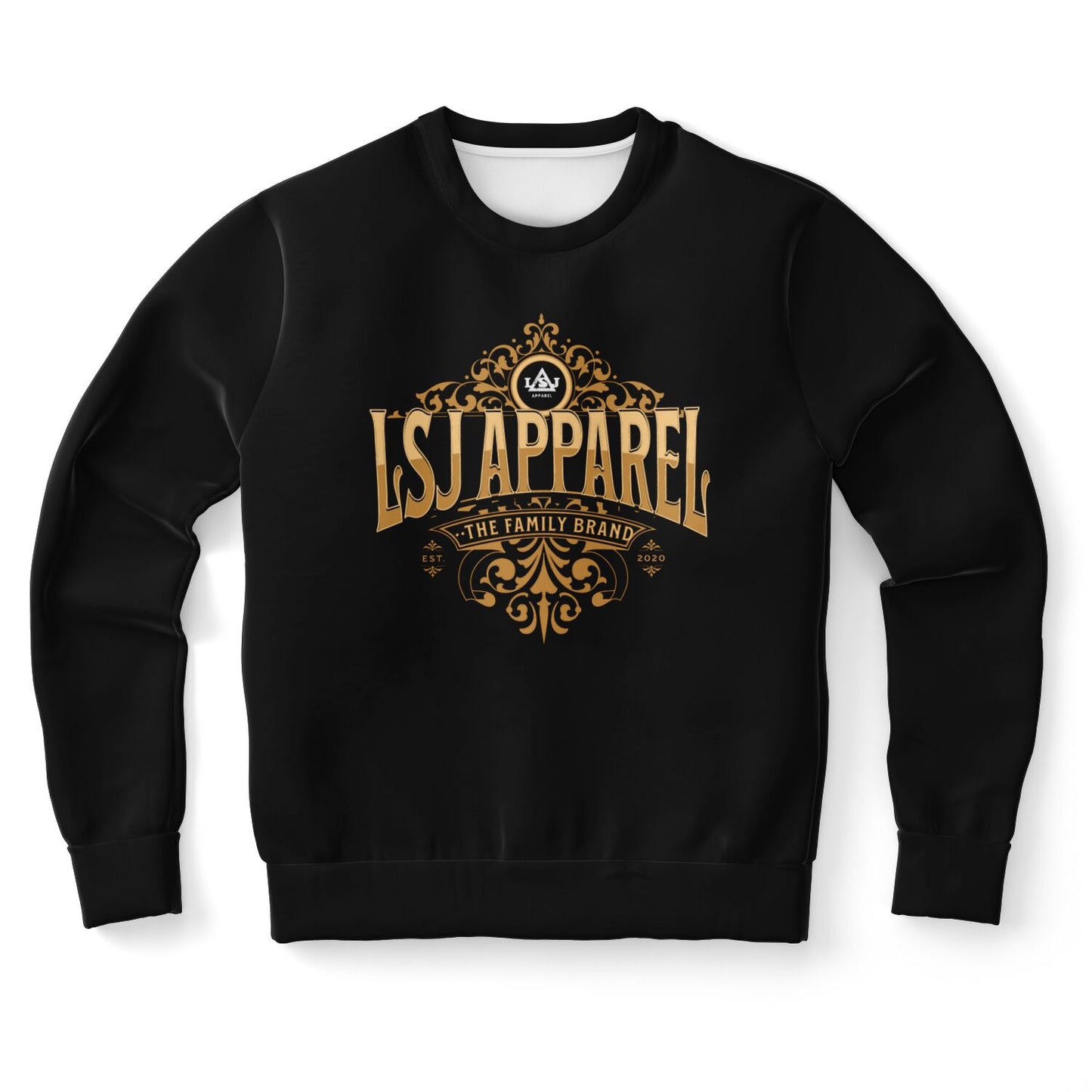 LSJ Retro Family Brand Black All Of Print Sweatshirt