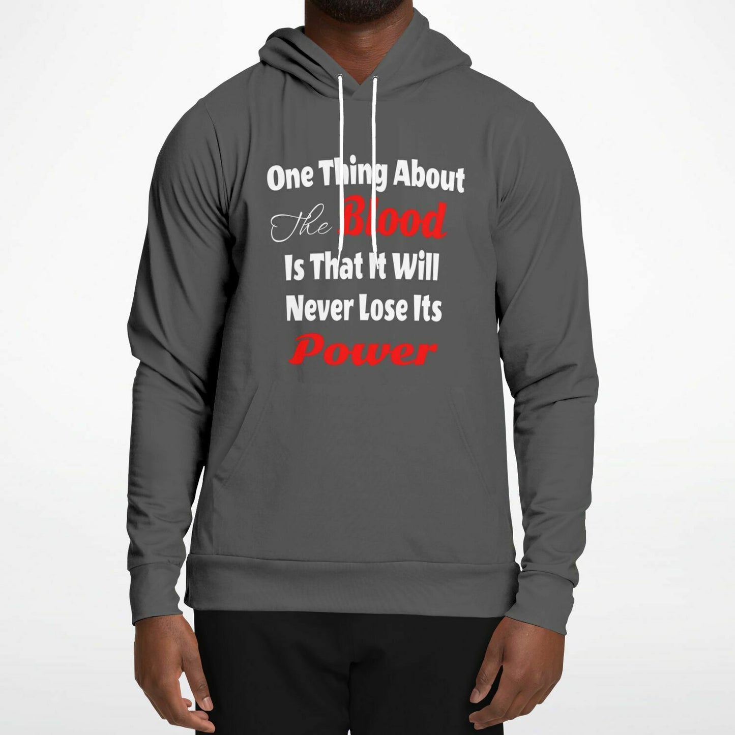 One Thing About The Blood Of Jesus Grey Fashion Hoodie - AOP