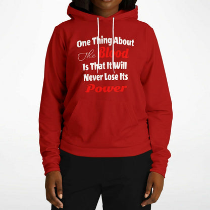 One Thing About The Blood Of Jesus Red Fashion Hoodie - AOP