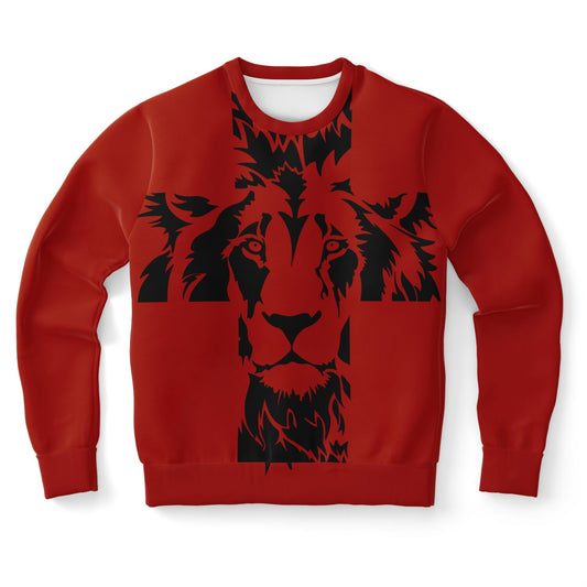 Lion of Judah Cross Red Premium Sweatshirt