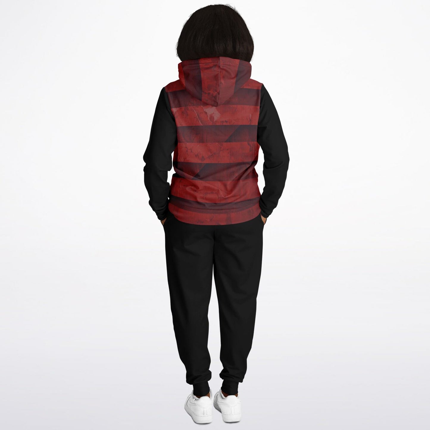 LSJ Red & Black Striped Sweat Suit