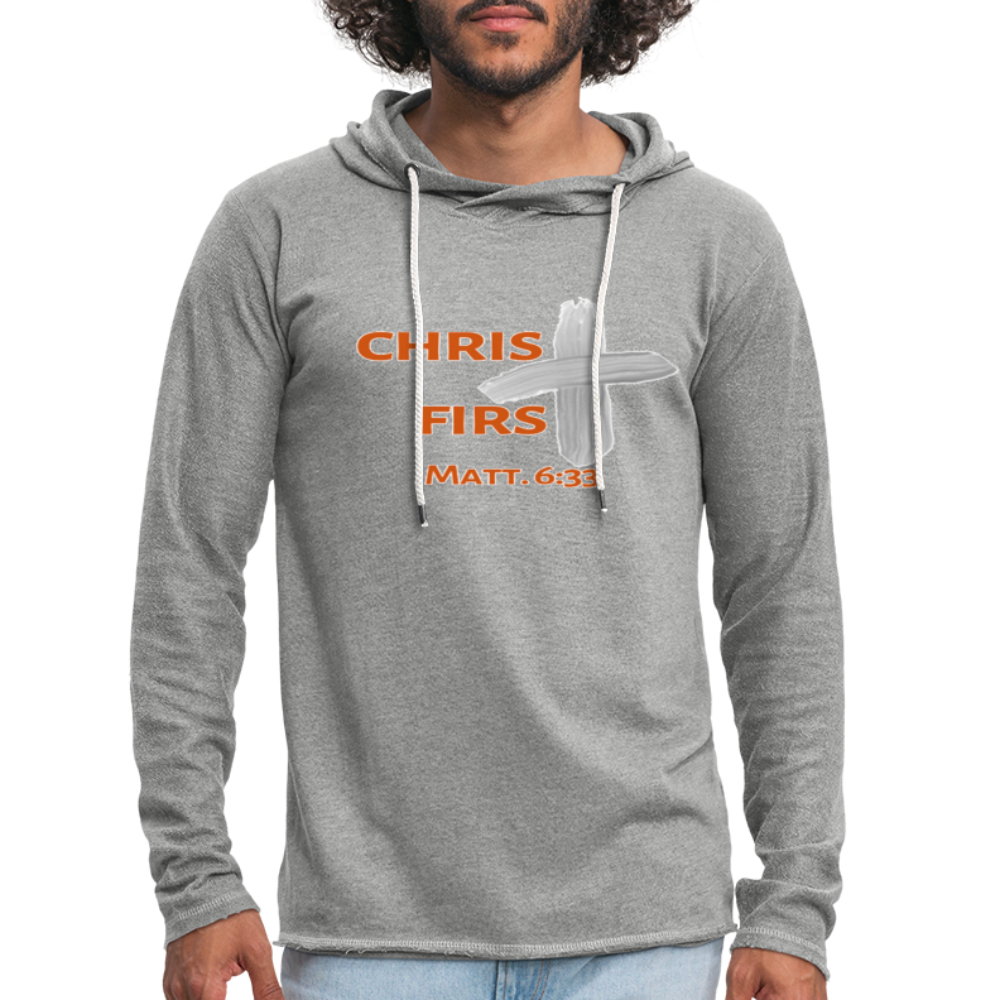Christ First Terry Hoodie - heather gray