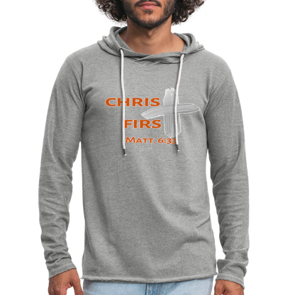 Christ First Terry Hoodie - heather gray