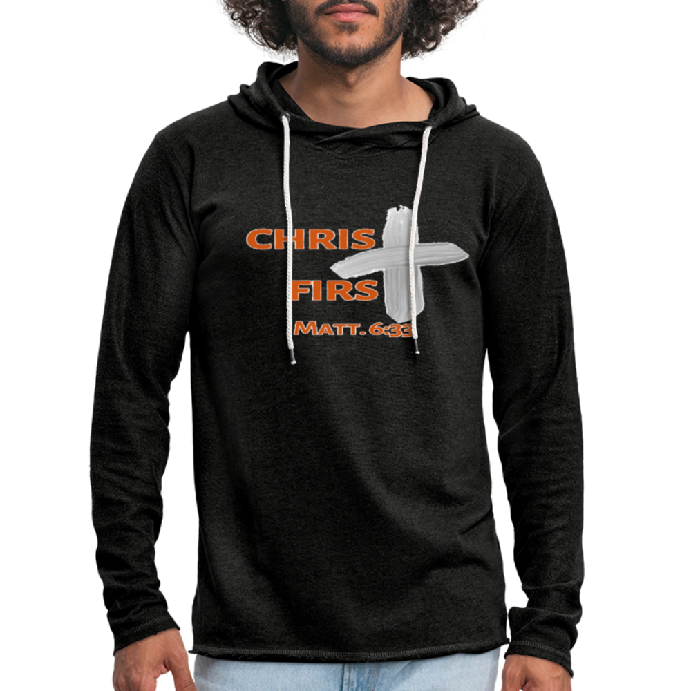 Christ First Terry Hoodie - charcoal gray