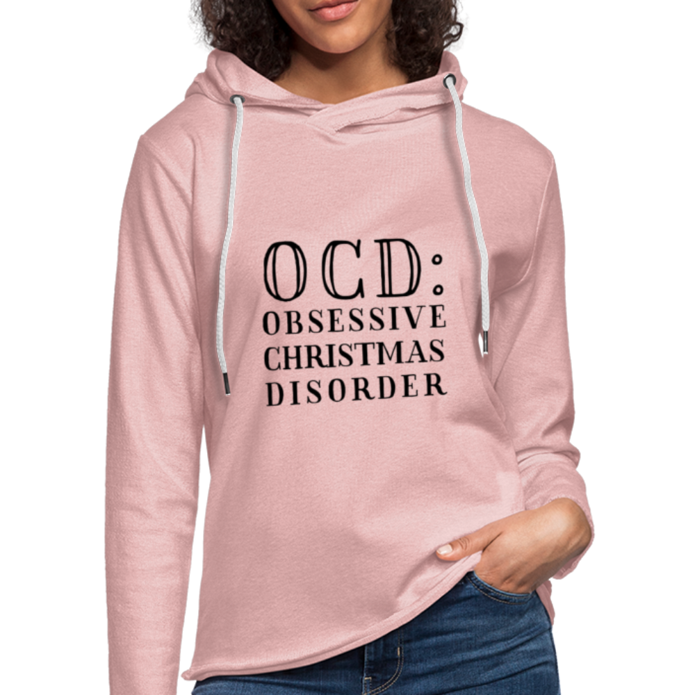 OCD Funny Christmas Terri Hoodie - cream heather pink