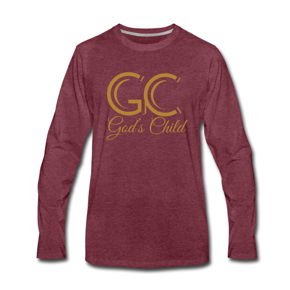 God's Child Long Sleeve T-Shirt - heather burgundy