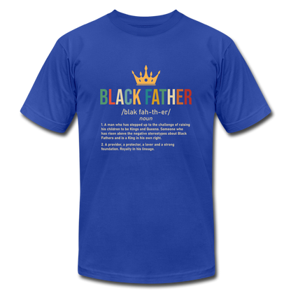Black Father T-Shirt - royal blue