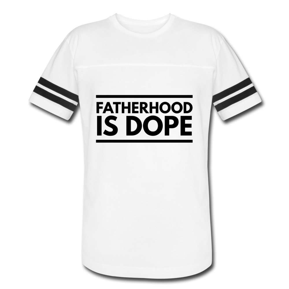 Fatherhood Is Dope Vintage Sport T-Shirt - white/black