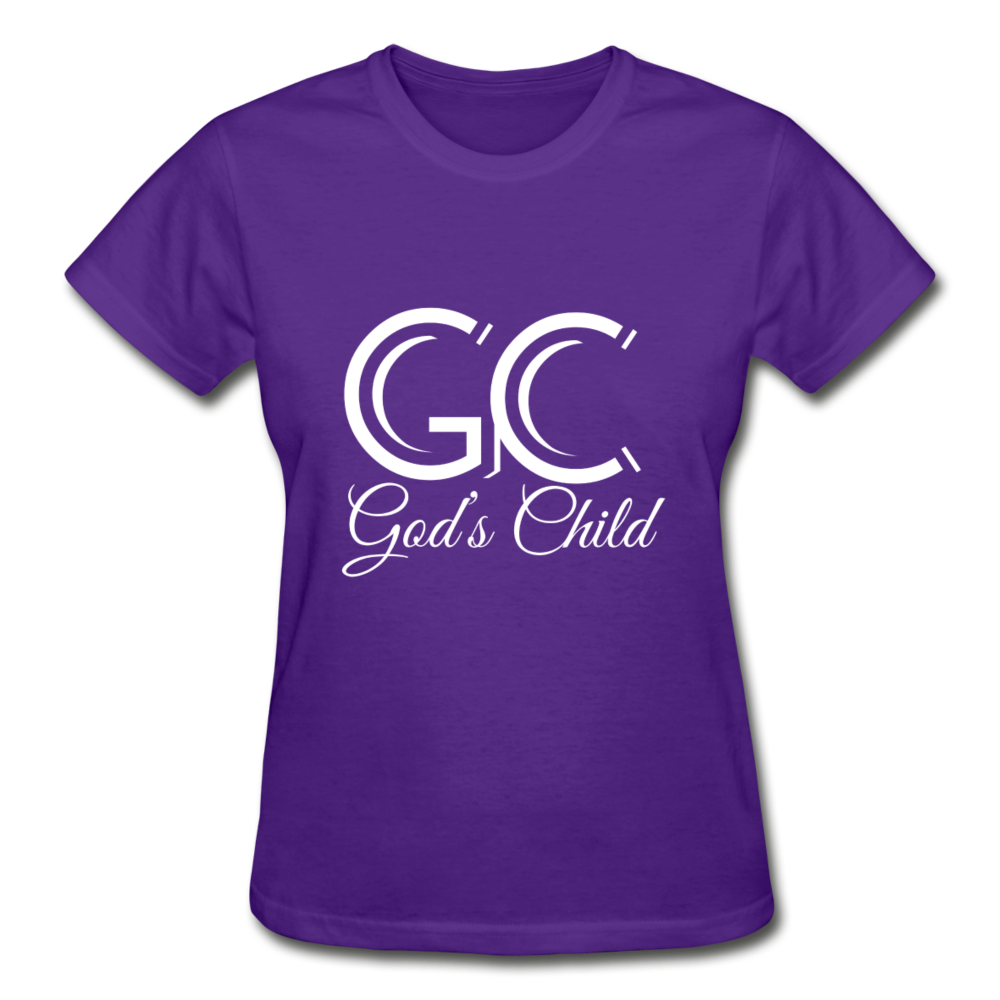 God's Child (White Logo) Ladies T-Shirt - purple