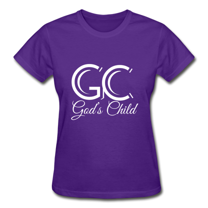 God's Child (White Logo) Ladies T-Shirt - purple