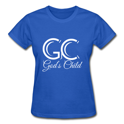 God's Child (White Logo) Ladies T-Shirt - royal blue