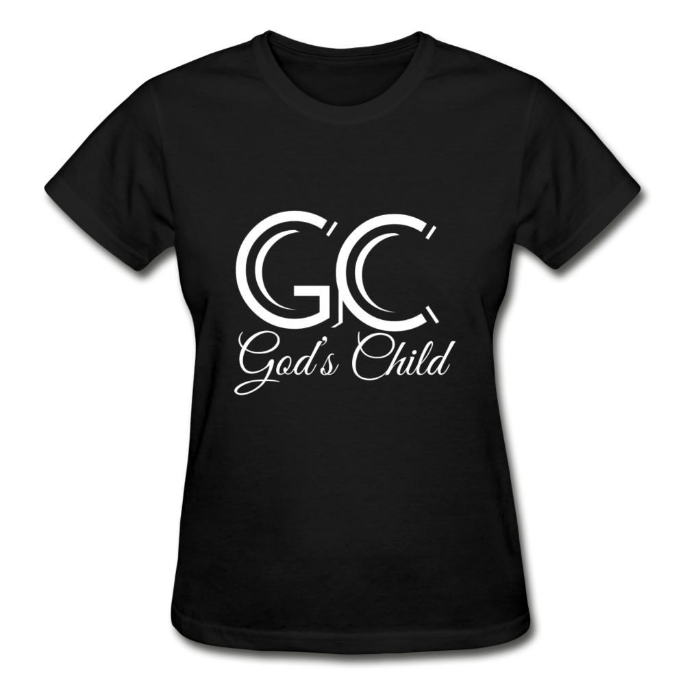 God's Child (White Logo) Ladies T-Shirt - black