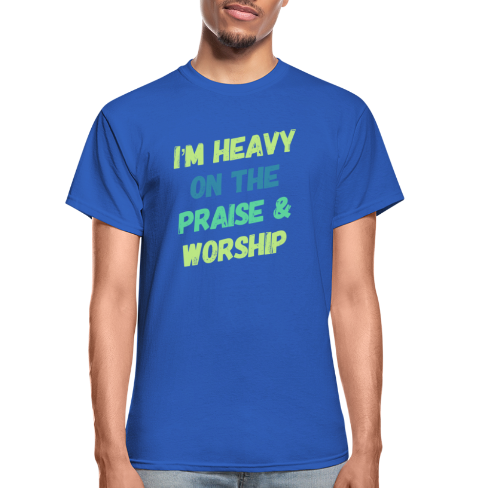 Heavy On The Praise & Worship T-Shirt - royal blue