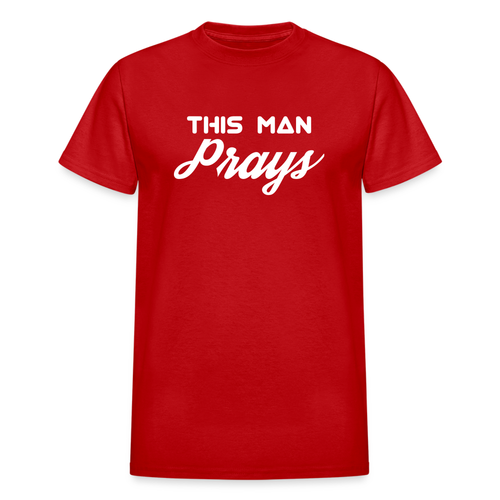 This Man Prays - red