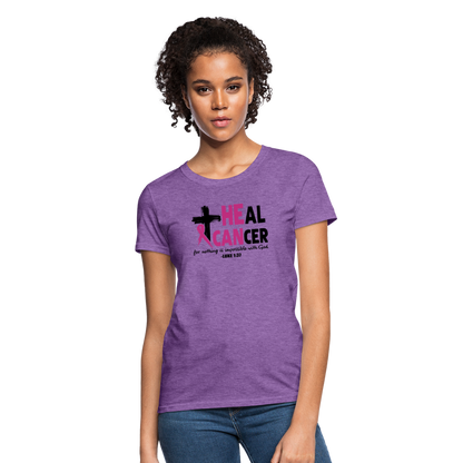 He Can Heal Cancer Women's T-Shirt - purple heather