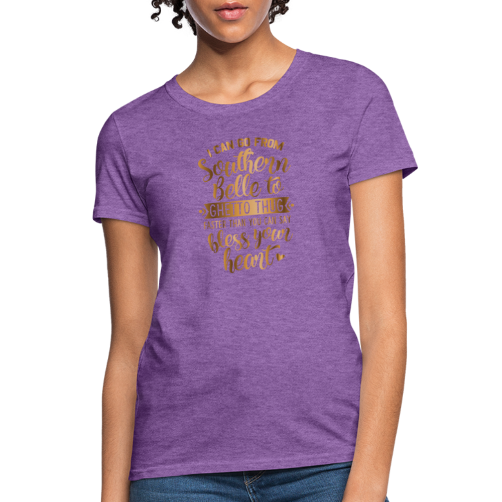 Southern Bell To Ghetto Thug Women's T-Shirt - purple heather