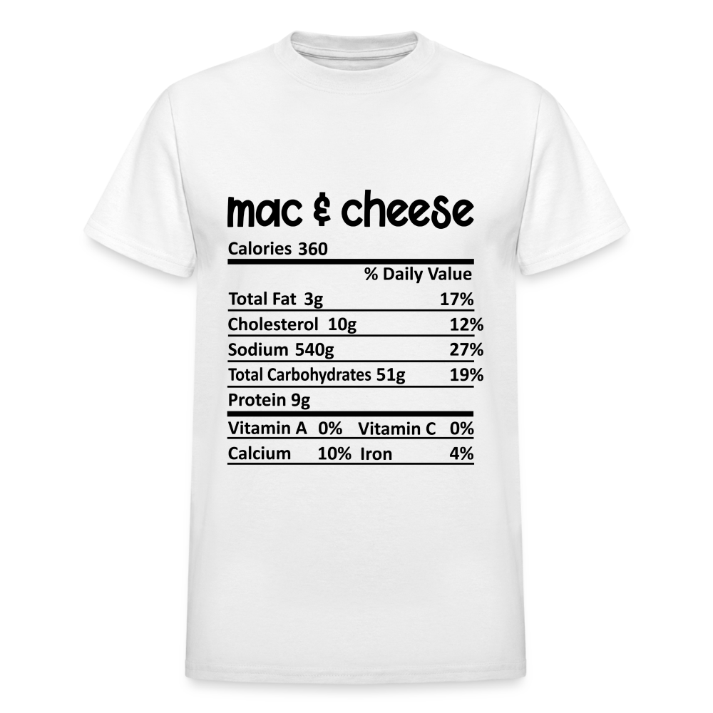 Mac & Cheese Nutrition Unisex T-Shirt - white