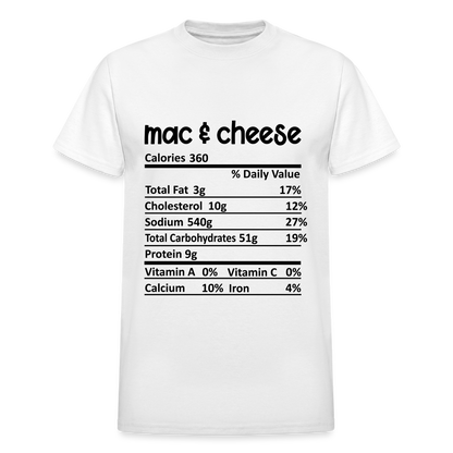 Mac & Cheese Nutrition Unisex T-Shirt - white