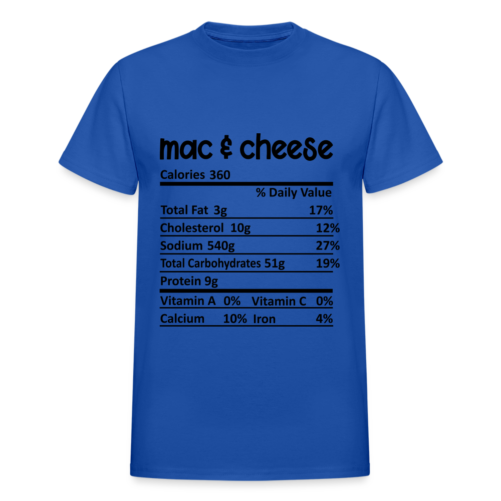 Mac & Cheese Nutrition Unisex T-Shirt - royal blue