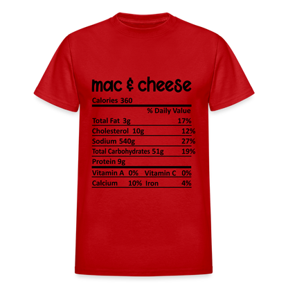 Mac & Cheese Nutrition Unisex T-Shirt - red