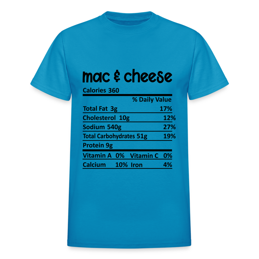 Mac & Cheese Nutrition Unisex T-Shirt - turquoise