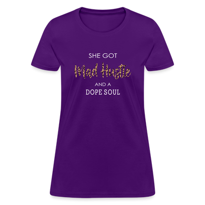 She Got Mad Hustle & A Dope Soul (White Letters) - purple