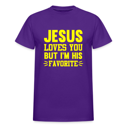 Jesus Loves You But I'm His Favorite Unisex T-Shirt - purple