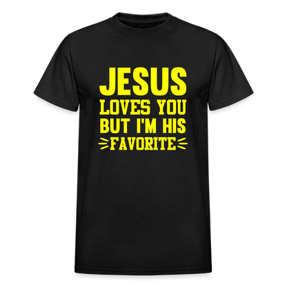 Jesus Loves You But I'm His Favorite Unisex T-Shirt - black