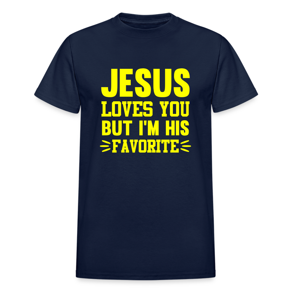 Jesus Loves You But I'm His Favorite Unisex T-Shirt - navy