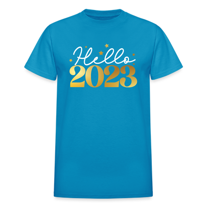 Hello 2023 Unisex T-Shirt - turquoise