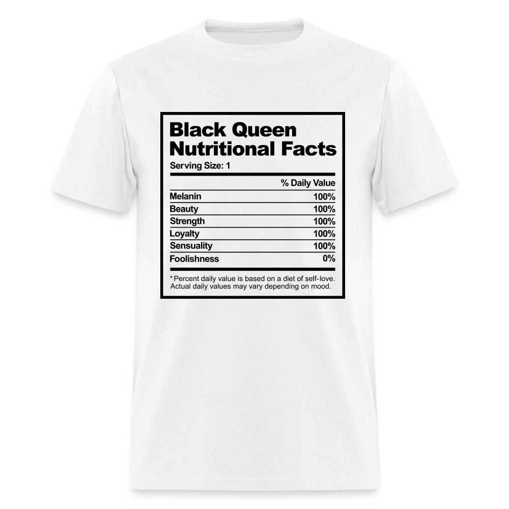Black Queen Nutritional Facts T-Shirt - white