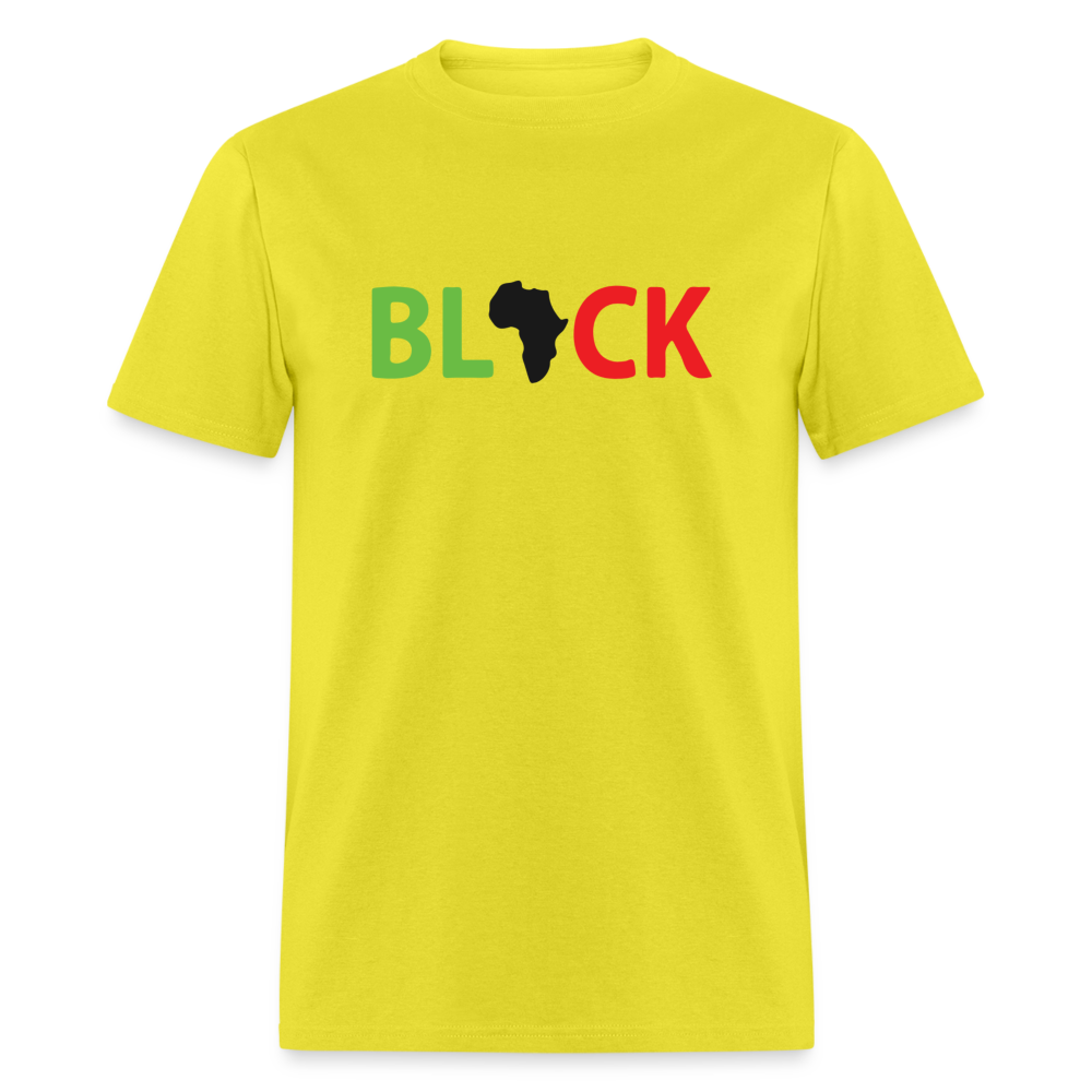 Black Unisex T-Shirt - yellow