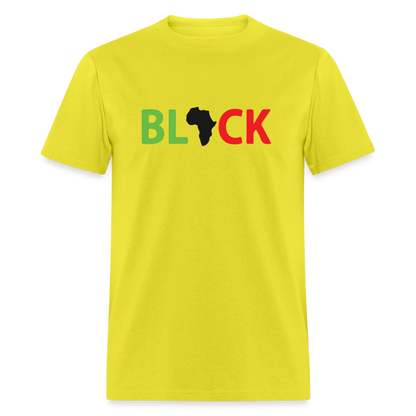Black Unisex T-Shirt - yellow