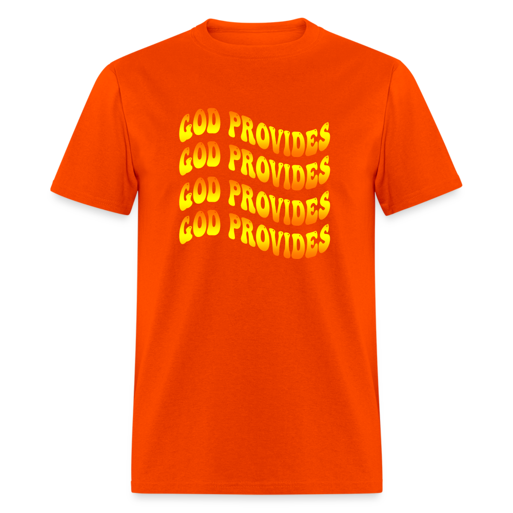 God Provides Retro Groovy Unisex T-Shirt - orange